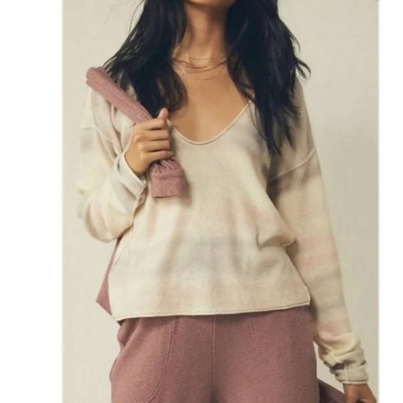 Free People Space Dye Always Cashmere V Neck Sweater - Picture 3 of 9